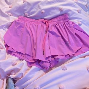 pink flowy shorts